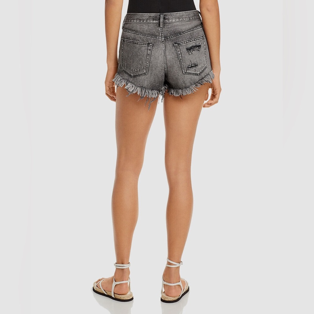 Free people size 29 Women's Distressed Black Denim Shorts - Picture 11 of 13